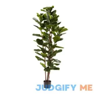 Pure Garden Faux Plant Natural Feel Leaves-Realistic Indoor Potted Topiary-Home Decor Artificial Fiddle Leaf Fig Tree-72