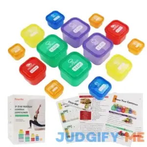 finorder 21 Day Portion Control Container Kit with Complete Guide BPA Free Food Portion Container Set for Meal Prep