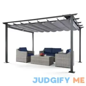 Unbranded 10-ft W x 13-ft L x 7-ft 3-in H Gray Metal Freestanding Pergola with Canopy EL-ZPLPL-H-WL3
