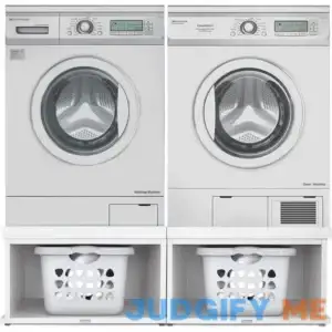 29.92 in. Laundry Pedestal in White with Basket Compartment - Pack of 2