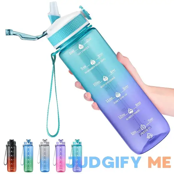 Hyeta 32 oz Water Bottles with Times to Drink and Straw Hyeta 32 oz Water Bottles with Times to Drink and Straw