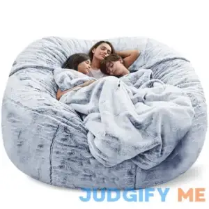 Deladola 7FT Bean Bag Cover Big Bean Bag Storage Chair Bean Bag Sofa Chair Soft Fluffy Fur Portable Living Room Sofa Bed Cover