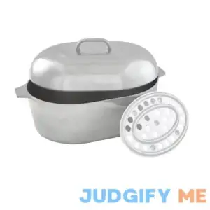 Imusa USA Heavy Duty Cajun Oval Aluminum Roaster 15