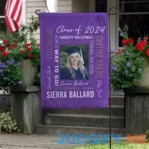 All About The Grad Personalized Photo Garden Flag