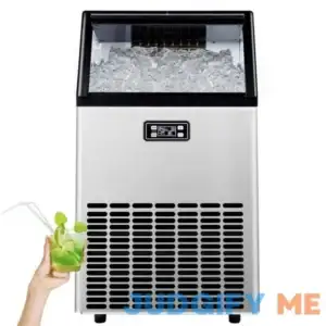 100 lbs./24H Commercial Freestanding Ice Maker with 33 lbs. Storage Bin in Stainless Steel