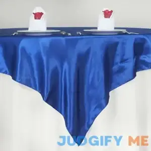 TABLECLOTHSFACTORY 72" Satin Square Table Overlay for Wedding Catering Party Table Decorations