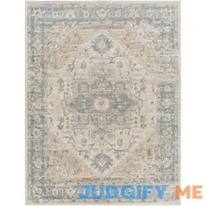 Weber Machine Washable Oriental Ivory /Blue Area Rug Langley Street Rug