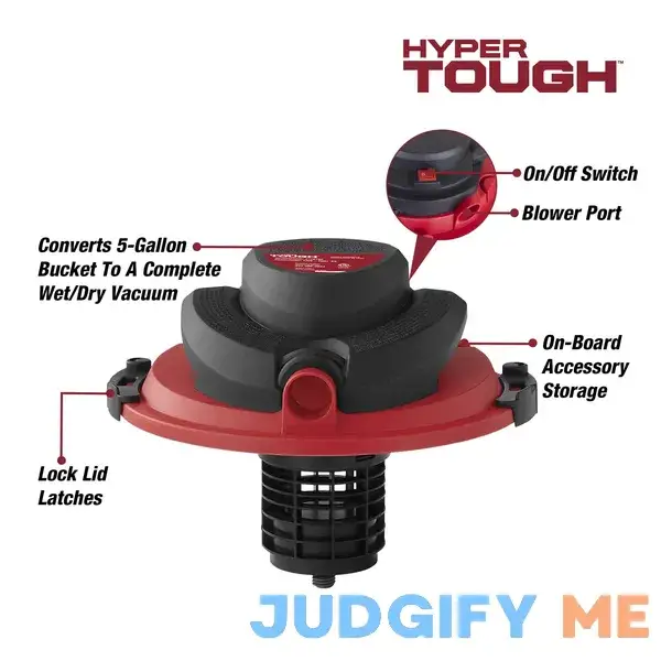 Hyper Tough Hypertough 5 Gallon Wet/Dry Vacuum Powerhead Bucket Head Converter Hyper Tough Hypertough 5 Gallon Wet/Dry Vacuum Powerhead Bucket Head Converter