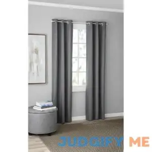 Mainstays Textured Solid Blackout Grommet Curtain Panel Pair