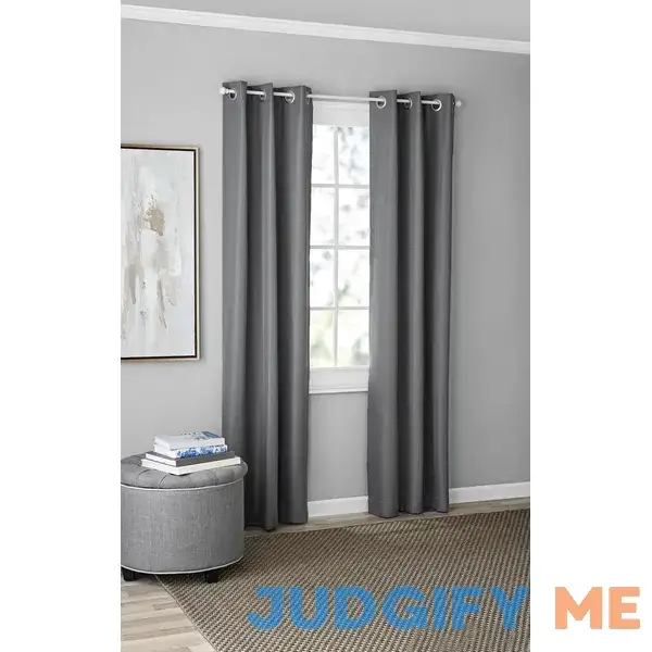Mainstays Textured Solid Blackout Grommet Curtain Panel Pair Mainstays Textured Solid Blackout Grommet Curtain Panel Pair