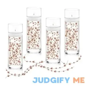 50Pcs Pearl Strings for Floating Candles Faux Pearls for Vase Filler