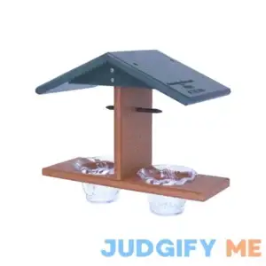 Green Meadow Amish-made Double-Cup Oriole Bird Feeder Jelly Oriole Feeder with Pegs for Orange Halves