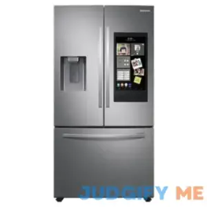 26.5 cu. ft. Large Capacity 3-Door French Door Refrigerator with Family Hub and External Water & Ice Dispenser in Stainless Steel
