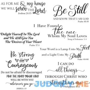 Bible Verse Wall Stickers Inspirational Quote Wall Decals Religious Wall Stickers Peel and Stick Motivational Wall Decal for Bedroom Living Room