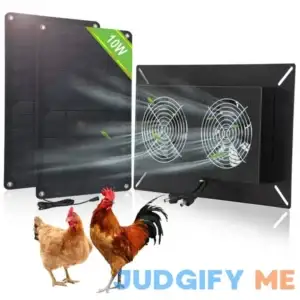 DC HOUSE 20W Solar Powered Dual Metal Shell Exhaust Fan Kit for Chicken Coops