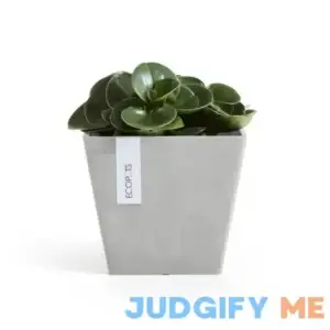 Ecopots Rotterdam Durable Indoor/Outdoor Modern Square Recycled Plastic Planter Flower Pot