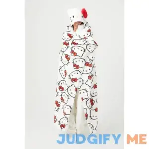 Forever 21 Women's Hello Kitty Hooded Blanket in White