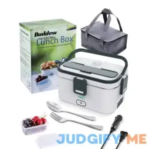 Buddew Electric Lunch Box 70W Food Heater 3 in 1 12V/24V/110V Portable Lunch Warmer (1.8L Large-Capacity) Heated Lunch Box for Car/Truck/Home/Office