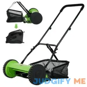 15-inch 5-Blade Manual Lawn Mower Push Reel Lawn Mower with Detachable Grass Catcher