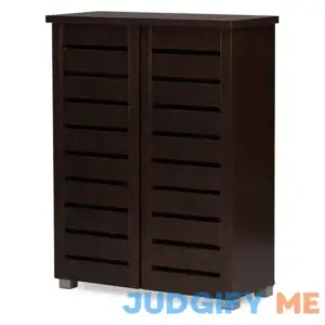 Baxton Studio Adalwin Modern and Contemporary 2-Door Dark Brown Wooden Entryway Shoes Storage Cabinet
