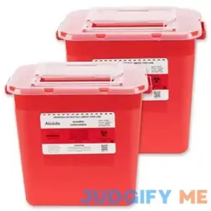 Alcedo Sharps Container for Home Use and Professional Biohazard Needle and Syringe Disposal