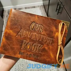 Our Adventure Book Personalized Leather Photo Album For Valentine's Day Anniversary Gift Ideas