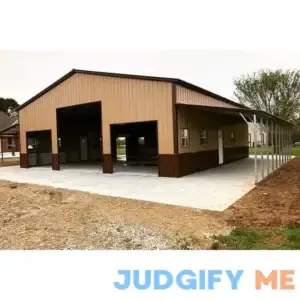 Delivered and Installed Saharaa Barn 64x40 Metal Barn Farm Building from big buildings direct the metal building specialist