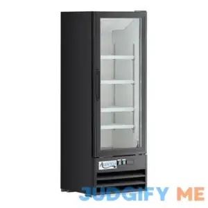 Avantco GDC-10-HC 21 5/8" Black Swing Glass Door Merchandiser Refrigerator with LED Lighting