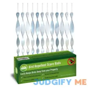 De-Bird Bird Scare Rods Repellent Woodpecker & Pigeon Deterrent Outdoor Spinning Device for Garden or Yard