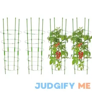 Tomato Cage for Pots 36 inch 4 Pack Garden Plant Support Tomatoes Trellis Cages with 4 Stakes & 5 Adjustable Rings for Cherry Tomato Vegetables