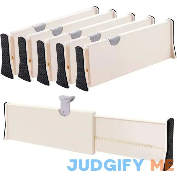 JONYJ Drawer Dividers Organizer 5 Pack Adjustable Separators 4" High Expandable from 11-17" for Bedroom JONYJ Drawer Dividers Organizer 5 Pack Adjustable Separators 4" High Expandable from 11-17" for Bedroom