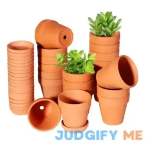 TKSCUSR 3 Inch Terracotta Pots with Saucer-20 Pack