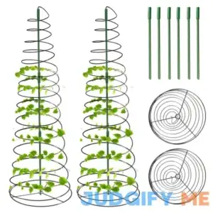Pea Trellis Green Bean Trellis for Garden - 2 Pack Sugar Snap Tower Stretchable to 53.6 in with Poles
