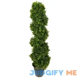 Nearly Natural Boxwood Spiral Topiary with Planter