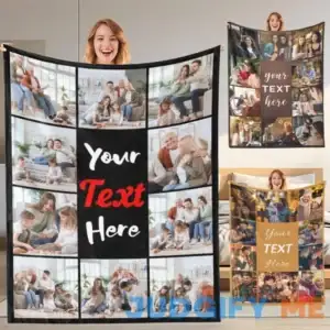 Custom Blanket with Picture Text Customized Photo Throw Blanket for Adult