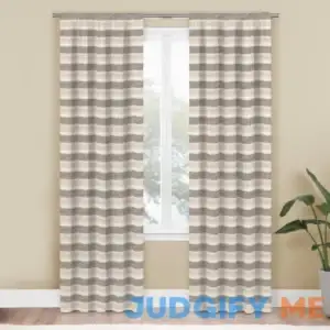 Mainstays Farmhouse Beige Light Filtering Rod Pocket Panel Pair