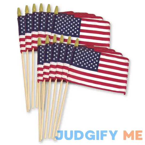 Super Tough US Stick Flag 8in x 12in Standard Wood Stick with Spear Tip Super Tough US Stick Flag 8in x 12in Standard Wood Stick with Spear Tip