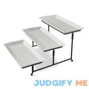 Better Homes Gardens White Porcelain 3 Tiered Serve Set