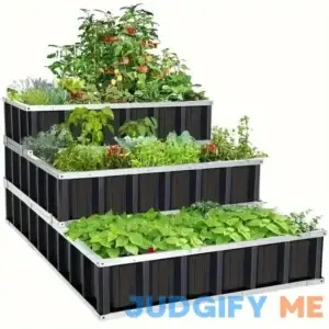 3 Tiers Galvanized Raised Garden Beds 4ftx3ftx2ft Large Metal Garden Beds Galvanized Steel Planter Box for Vegetables Flowers Herbs - Black