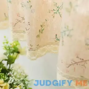 Moslovstar Farmhouse Cotton Linen Tier Curtain Long Elegant Floral Lace Window Kitchen Bathroom Short Curtain