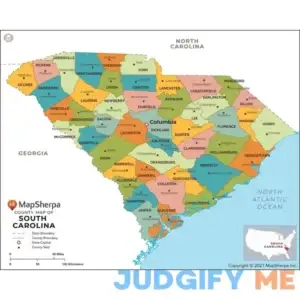 South Carolina Counties Map