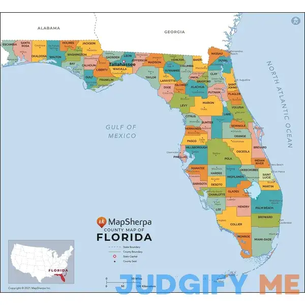 Florida Counties Map Large Florida Counties Map Large