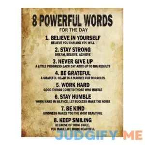 Motivational Quotes 8 Powerful Words for the day Poster Thick Cardstock Paper