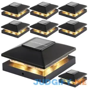 Solar Post Cap Lights Outdoor Waterproof Solar Powered Deck Fence Post Lights Fit 4x4 Wood/Vinyl Posts