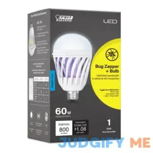 Feit Electric A19 E26 LED Bug Zapper Bulb Daylight 60 Watt Equivalence 1 pk