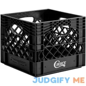 Choice 16 Qt. Black Square Milk Crate - 13" x 13" x 11"