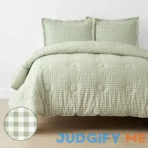 The Company Store Company Kids Gingham Lilac Plaid 200-Thread Count Organic Cotton Percale Sheet Set