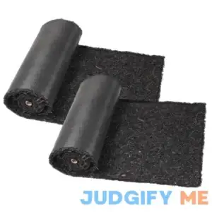Harmiden 2 Pack Recycled Rubber Mulch Mat Roll Black Permanent Mulch Walkway Pathway for Landscaping Outdoor 8' x 2'