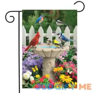 Briarwood Lane Spring Garden Friends Garden Flag Birds Birdbath F