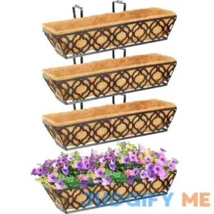 Y&M 24 Inch Window Deck with Coco Liner 24" Window Boxes Horse Trough with Coconut Coir Liner